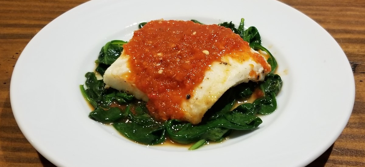 Halibut with Roasted Red Pepper Sauce Wander. Cook. Eat.